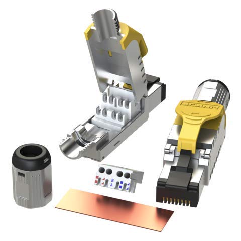 LINKUP - [GHMT & DSX8000 Certified Cat8 Ethernet Cable Connector (2-Pack) RJ45 Metal Tool Free Easy Termination Plug | for 2000MHz 2GHz 40G Double Shielded Solid LAN Cable 22AWG-24AWG Plug 02-pack Field Termination Plug