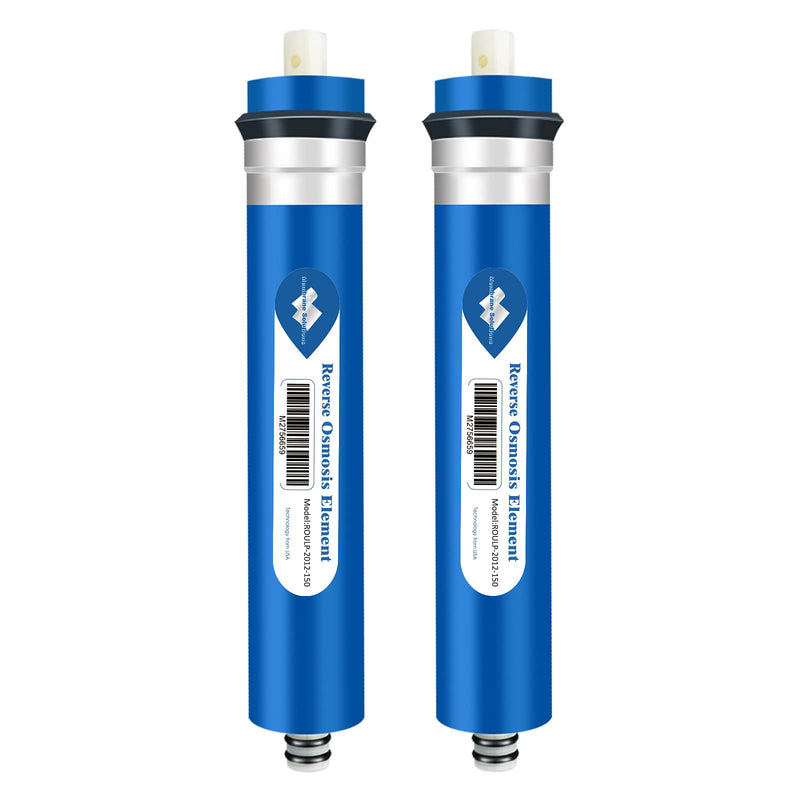 Membrane Solutions 150 GPD RO Membrane, Reverse Osmosis Membrane, RO Membrane Replacement, Reverse Osmosis Filter Replacement for Under Sink Home Drinking RO Water Purifier System (2 PACK)