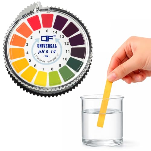ECENCE 1 Piece pH Test Strips on Roll, Measuring Range 0-14 | Litmus indicator, acid test for various liquids (eg aquariums, drinking water, saliva, pool) 1 x pH 0-14 rolls