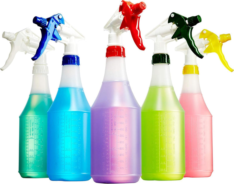 Leak-Free Chemical Resistant Spray Head and 24 oz Bottle 10 Pack Heavy-Duty Industrial Sprayer With Low-Fatigue Trigger and Nozzle for Auto/Car Detailing, Window Cleaning and Janitorial Supply 10 Count (Pack of 1)