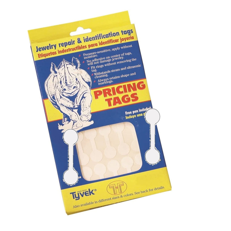 [Australia - AusPower] - 1250 Piece Value Pack Jewelry Repair, Price and Identification Tags/Tyvek Self Adhesive Rectangle/Dumbbell/Barbell Jewelry Price Tags (Long - 1 7/8" x 1/2" (47 x 12mm), White) Long - 1 7/8" x 1/2" (47 x 12mm) 