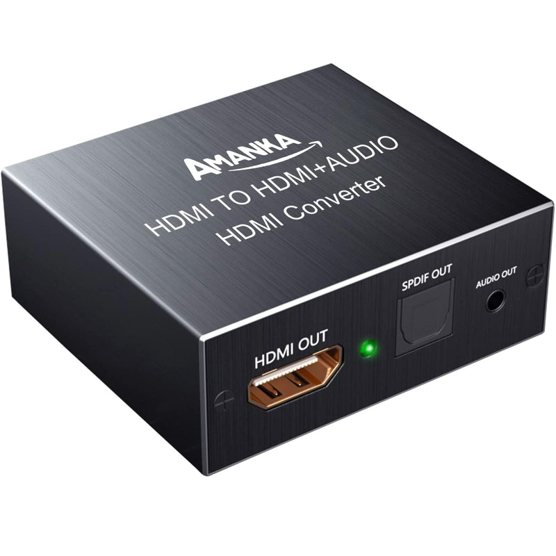 HDMI Audio Extractor 4K HDMI to Optical 3.5mm Jack AUX Headphone Audio Adapter Splitter Converter Supports PCM DTS 5.1 HDCP Dolby Digital (Black-1)