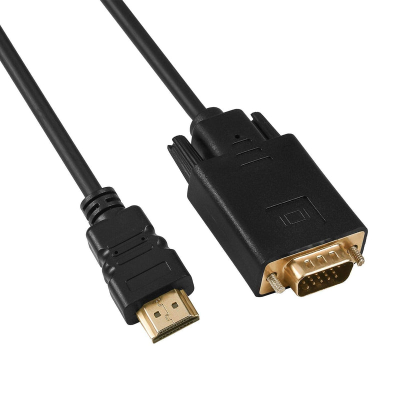 HDMI to VGA Cable Gold-Plated Adapter 1080P HDMI Male to VGA Male Active Video Converter Cord (6 Feet/1.8 Meters) HDMI to VGA Cable 1 Pack