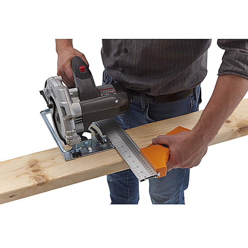 Bora 530416 QuickCut Circular Saw Guide with Rail & Angle Assist – All-in-One Woodworking Tool, 16" Durable Aluminum, (35.5cm) Guide Rail