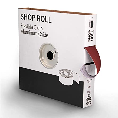 VSM 1-1/2" x 50yd (150'), 180 Grit (Very Fine) Aluminum Oxide Sanding Shop Roll, F-Weight Cotton Cloth Backed Sandpaper Roll for Hand Finishing, Woodworking, Metal Working, Polishing