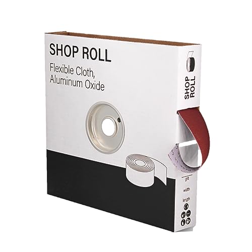 VSM 2" x 50yd (150'), 400 Grit (Ultra Fine) Aluminum Oxide Sanding Shop Roll, F-Weight Cotton Cloth Backed Sandpaper Roll for Hand Finishing, Woodworking, Metal Working, Polishing