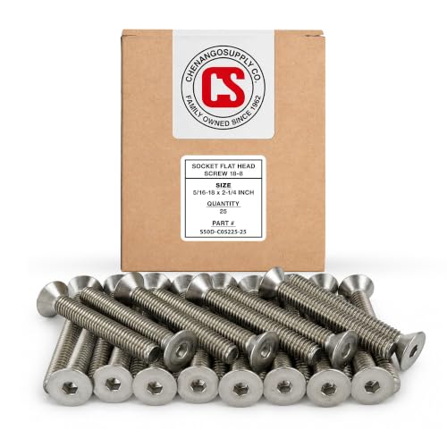 Chenango Supply 5/16-18 x 2-1/4" Stainless Socket Flat Head Screws 5/16-18 x 2-1/4"