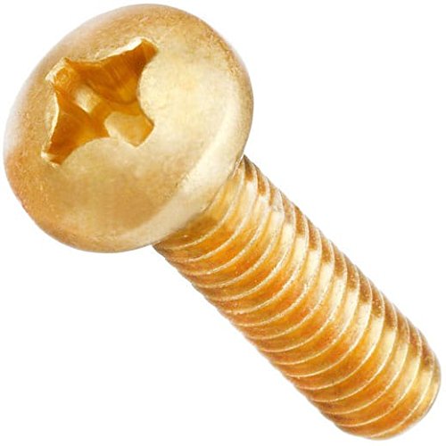#8-32 x 1/4" Phillips Pan Head Machine Screws, Brass, 100 Pack
