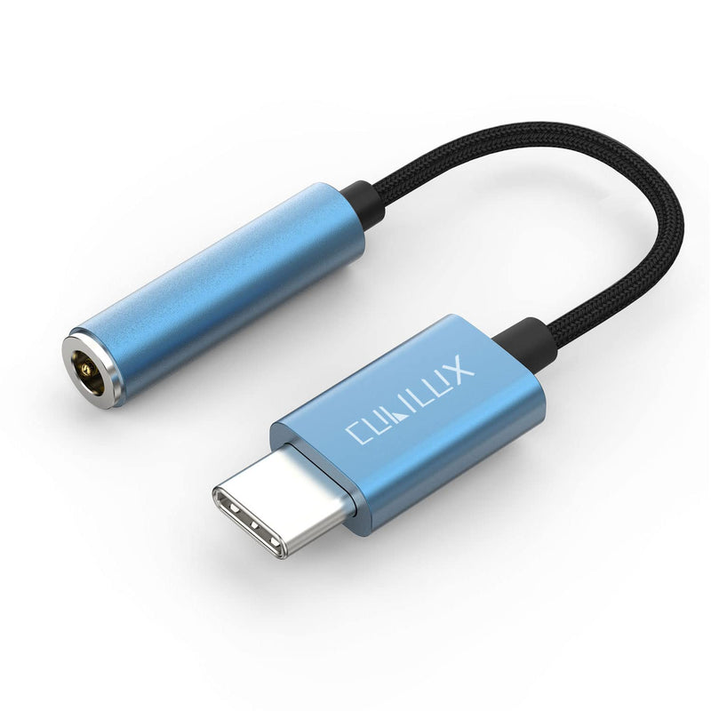 Cubilux USB C Headphone Adapter [96KHz/24-bit DAC] Type C to 3.5mm Audio Dongle Compatible with Moto Razr 2024, ThinkPhone 25, Moto S50, Edge 50/40/30, Galaxy S25/S24 A16, Pixel 9/8/7/6 Pro 8a/7a/6a Blue