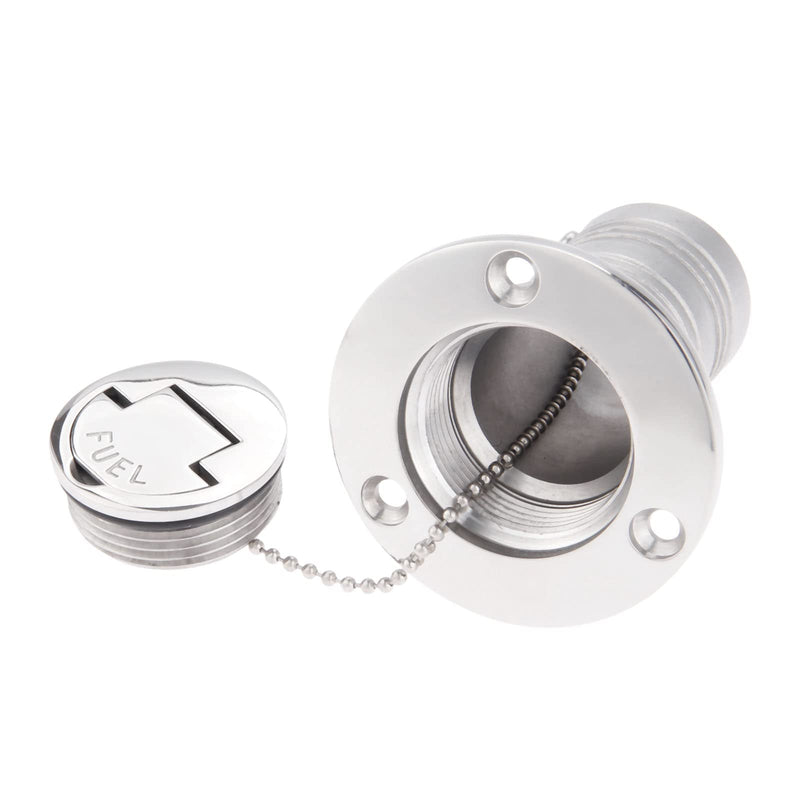 Boat Deck Fuel Filler, 1-1/2"(38mm) Steel Marine Gas Fill with Keyless Cap Hardware for Yacht Caravan RV Trucks Tractors and Trailer Fuel/Gas/Water/Waste Tanks