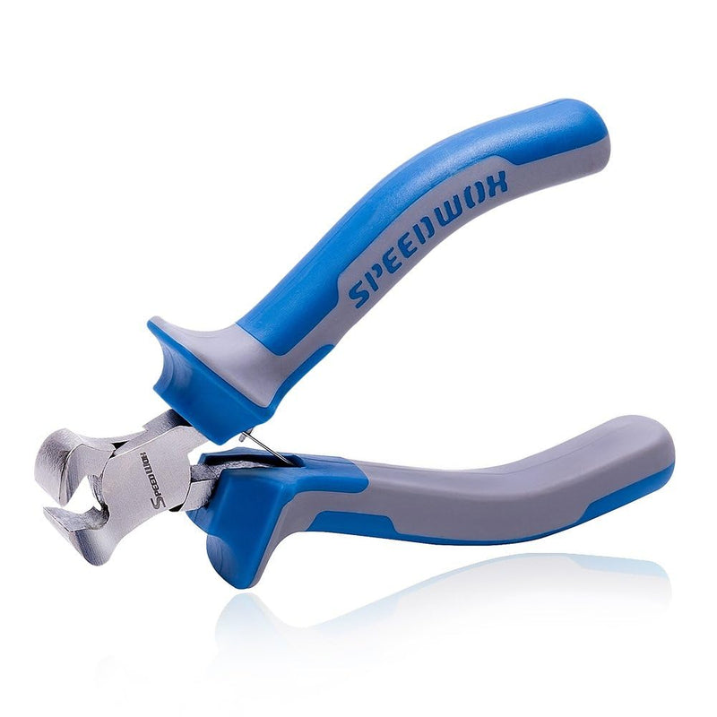 SPEEDWOX 4 inch End Cutting Pliers Mini End Cutters Precision End Nippers Flush Twin Blades with Spring Micro Functional for Wire Cutter Professional Tool Pull Nails Brads Chrome Vanadium Steel 4" End Cutting Pliers