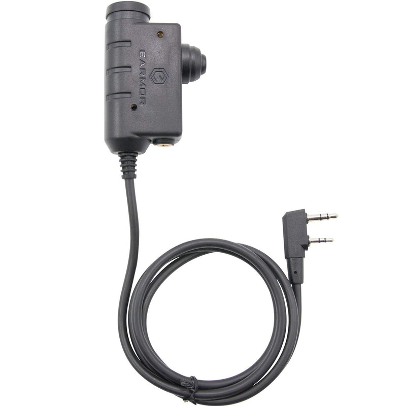 Tactical Kenwood, Baofeng Version PTT Military Standard 7.0 Plug for Radio Adapter Black M51