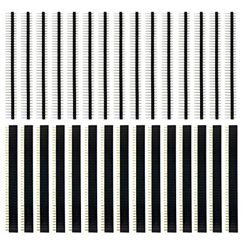30 Pieces 2.54mm 40 Pin Header Male and Female Pin Header PCB Soldering Female Header Solder Pins Breadboard for Arduino Prototype Shield
