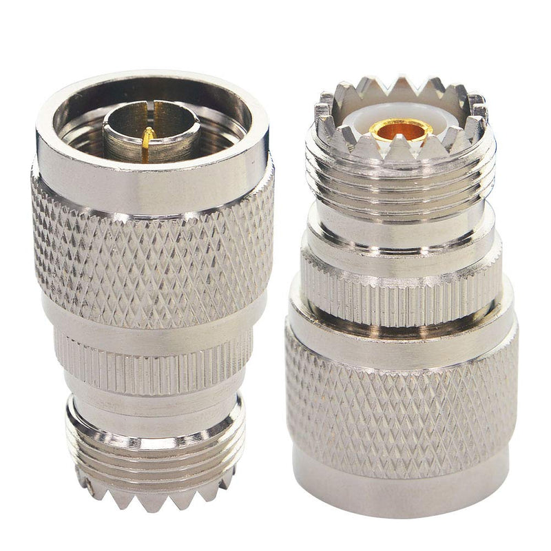 Boobrie N Male to UHF Female SO-239 Connector SO239 Jack to N-Type RF Coaxial Coax Cable Adapter for Antenna/Wireless LAN Device/WiFi/Radio/Coaxial Extension Cable Pack of 2