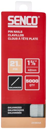 SENCO ZX18EAA 1-5/8" 21 Gauge Pin Nails, Galvanized Finish 5,000 Count Pack