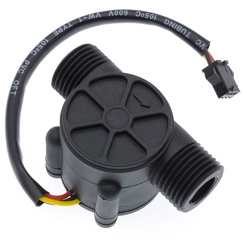 DollaTek YF-S201 Water Flow Sensor Flow Meter Hall Flow Sensor Water Control 1-30L/min DC 5-18V for 1/2 Inch Water Heater Water Dispenser
