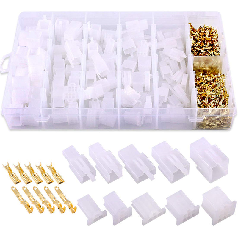 Swpeet 580Pcs 2.8MM Automotive Electrical Wire Connectors Kit, 2.8mm 2 3 4 6 9 Pin Automotive Electrical Wire Connectors Pin Header Crimp Wire Terminals Assortment Kit