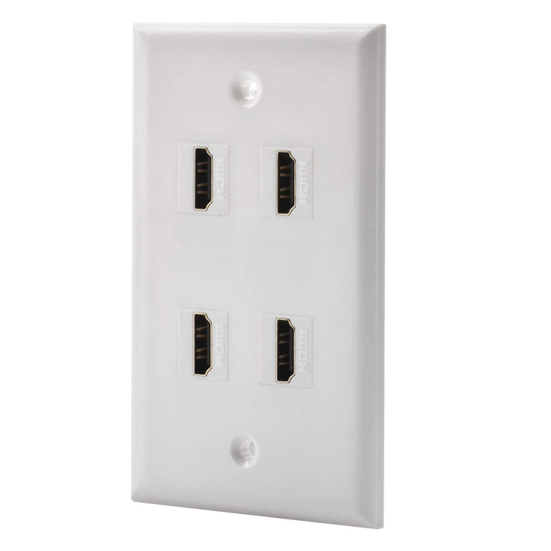 IBL - HDMI Keystone Female to Female Wallplate White (4 Port HDMI) 4 Port HDMI