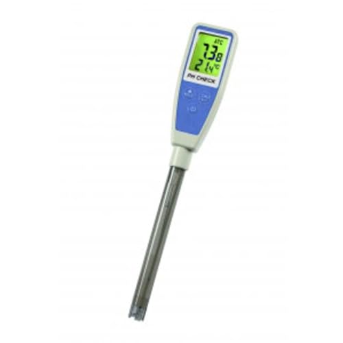 TFA Dostmann Check pH Meter ATC Water Quality Control, Hold Function, pH Value, Temperature, Includes Container with Storage Solution for Electrode, L 225 x W 35 x H 20 mm, Silver