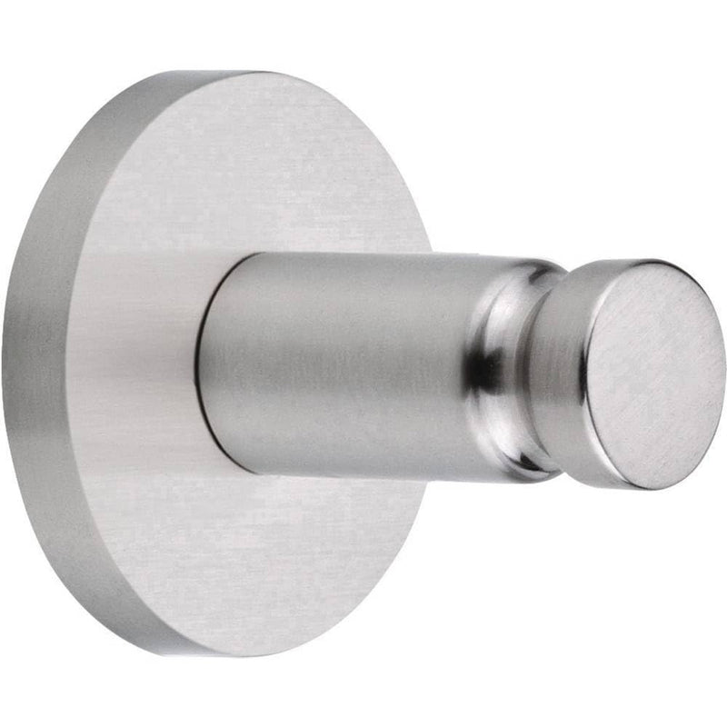 tesa Moon Bathroom Hook - No Drill Chromed Metal Self-Adhesive Hook for the Bathroom in Round Design - Stainless - Waterproof - Includes Removable Glue Solution