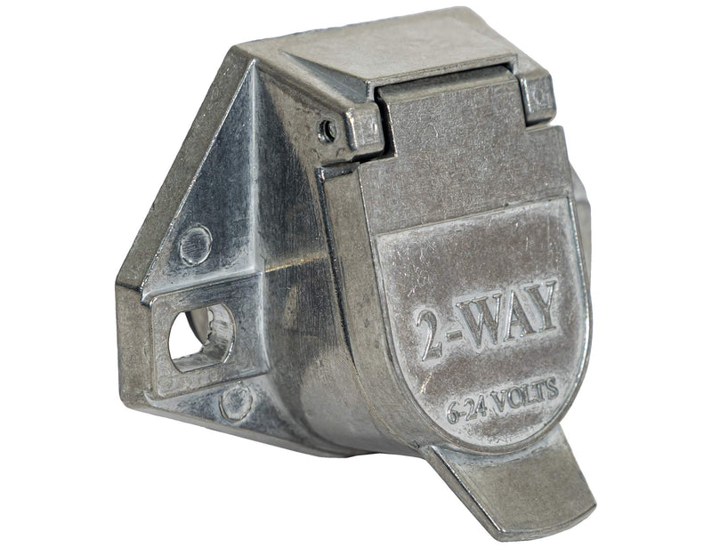 Buyers Products 2-Way Die-Cast Zinc Trailer Connector -Truck Side - Horizontal Pin Arrangement (TC1002) Receptacle - Horizontal