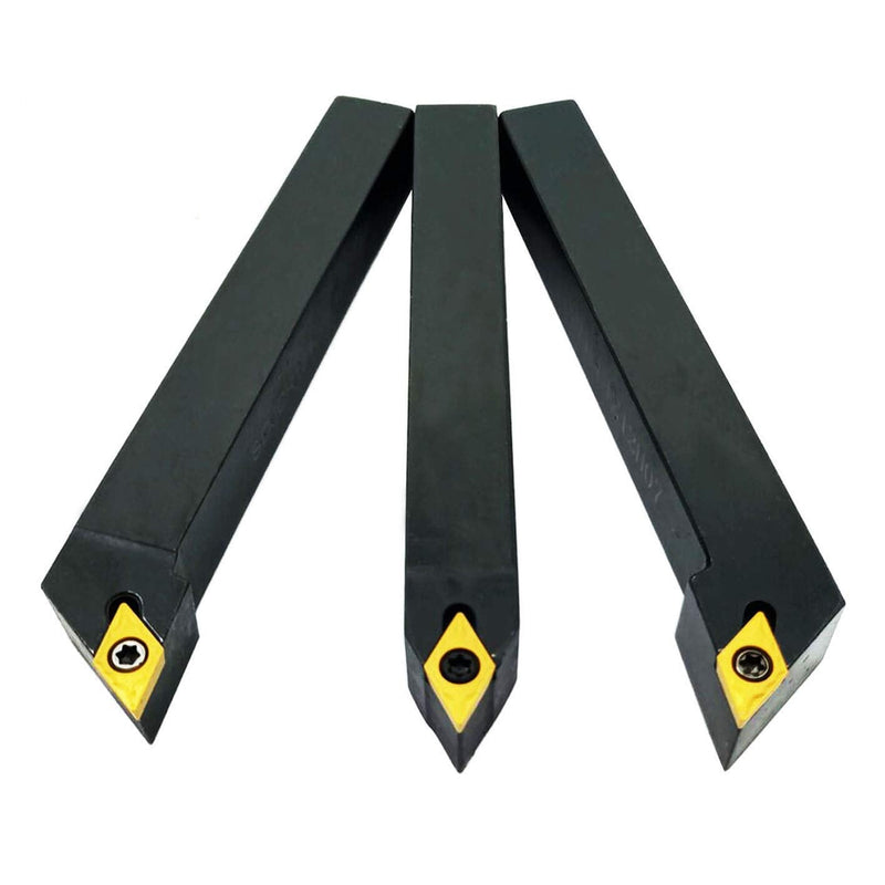 3PCS 1/2" CNC Lathe Carbide Turning Tools Indexable Holder Set SDNCN1212H07 + SDJCL1212H07 + SDJCR1212H07 with 3PCS DCMT21.51 Indexable Carbide Turning Insert