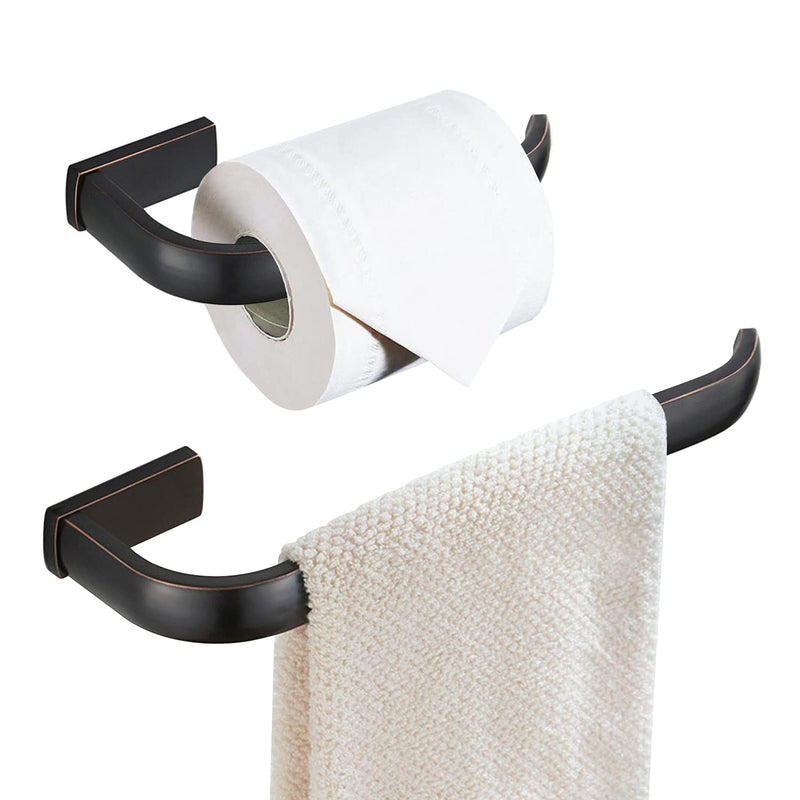 WINCASE Bronze Towel Holder Set, Oil Rubbed Toilet Paper Holder, Bathroom Hardware Set Towel Ring Wall Mounted ORB Bronze B