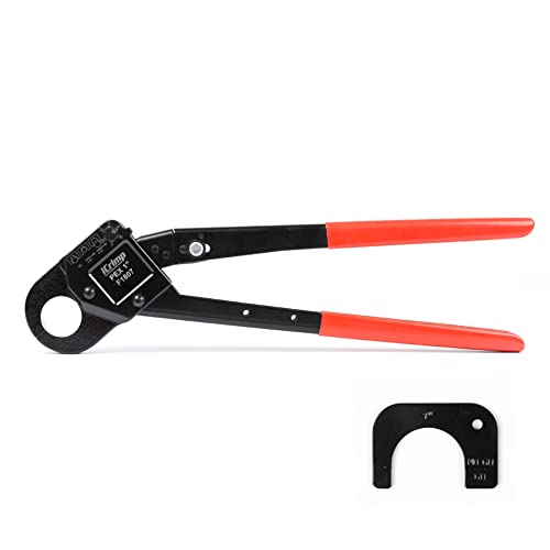 iCrimp Angled Head PEX Crimping Tools Works on 1-INCH PEX Pipe with Go/No-Go Gauge suits All US F1807 Standards 1" Crimper