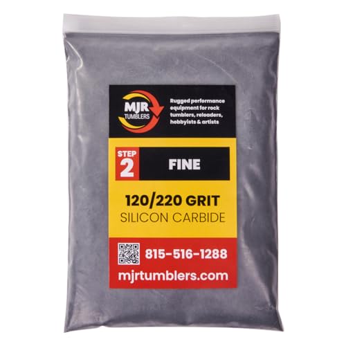 120/220 Grit Silicon Carbide Rock Tumbler Grit, Fine Stage 2 Rock Polishing Grit 3 lb, Stone Polishing Compound for Rotary & Vibratory Tumblers, Lapidary Supply 120/220 Step 2