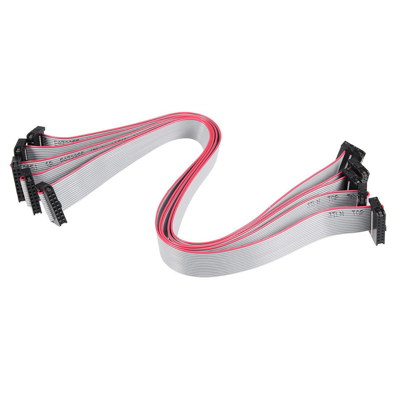 uxcell IDC 16 Pins Connector Flat Ribbon Cable Female Connector Length 30cm 2mm Pitch,5pcs