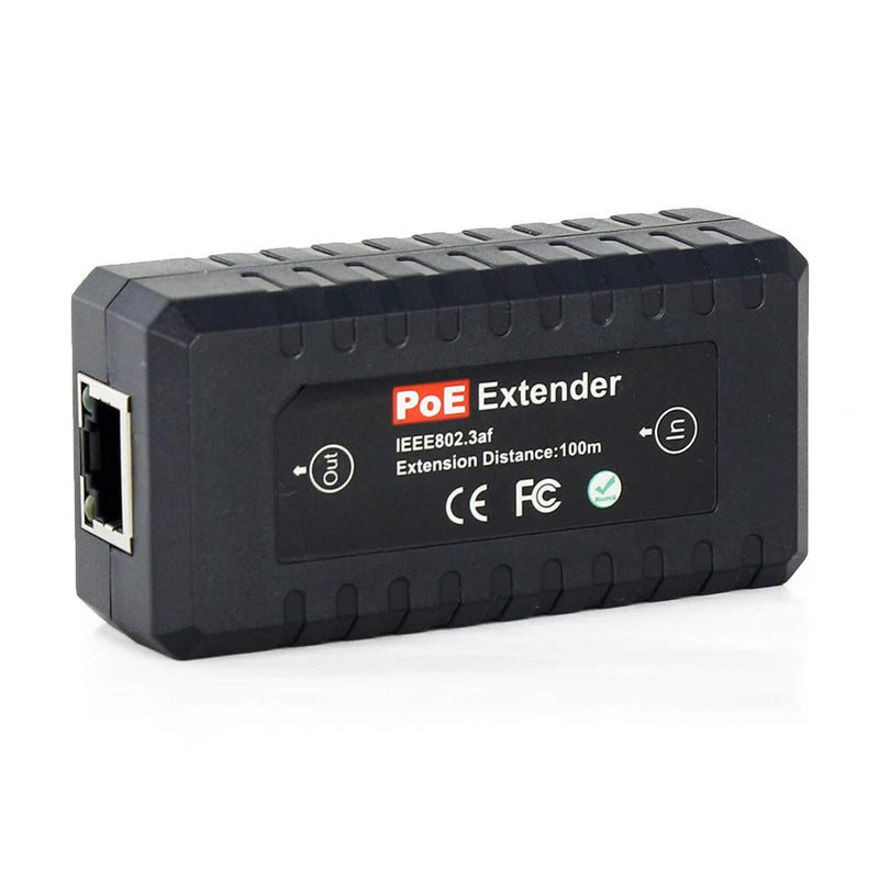 PoE Extender Ethernet Repeater 1 Port 10/100, IEEE802.3af for Security Systems IP Camera Poe Splitter, IP Phone Network PoE Signal Extender by CENTROPOWER PoE-EX201E