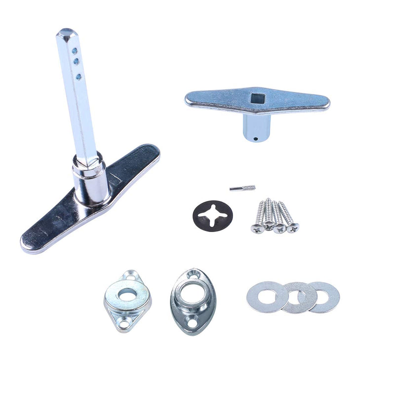 COLIBROX Garage Door Lock Dummy T Handle Assembly Non-Locking Door Hardware Kit (Without Keys) Chrome Plated