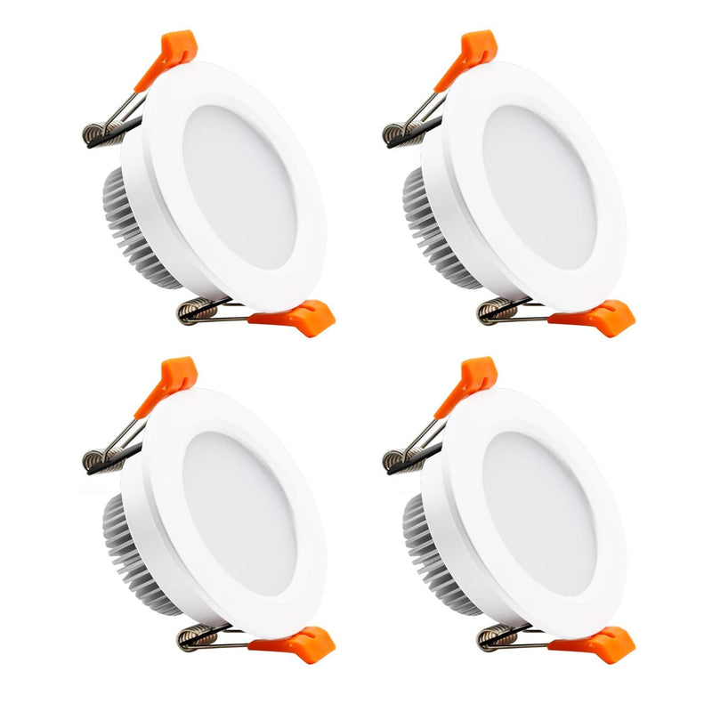 2 Inch LED Recessed Lighting, Dimmable Downlight 3W(35W Halogen Equivalent), CRI80, 3000K Warm White LED Ceiling Light with LED Driver(4 Pack) 3000k (Warm White) 4 Pack (White)