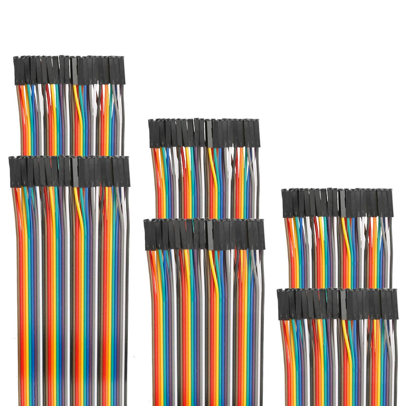 120pcs 40cm Dupont Wire Female to Female Breadboard Jumper Wires 15.7 inch 1pin-1pin 2.54mm Connector Multicolored Ribbon Cables DIY Wires Length 10 15 20 30 40 50 100cm Optional 15.7 inch (40cm) 120pcs Female to Female