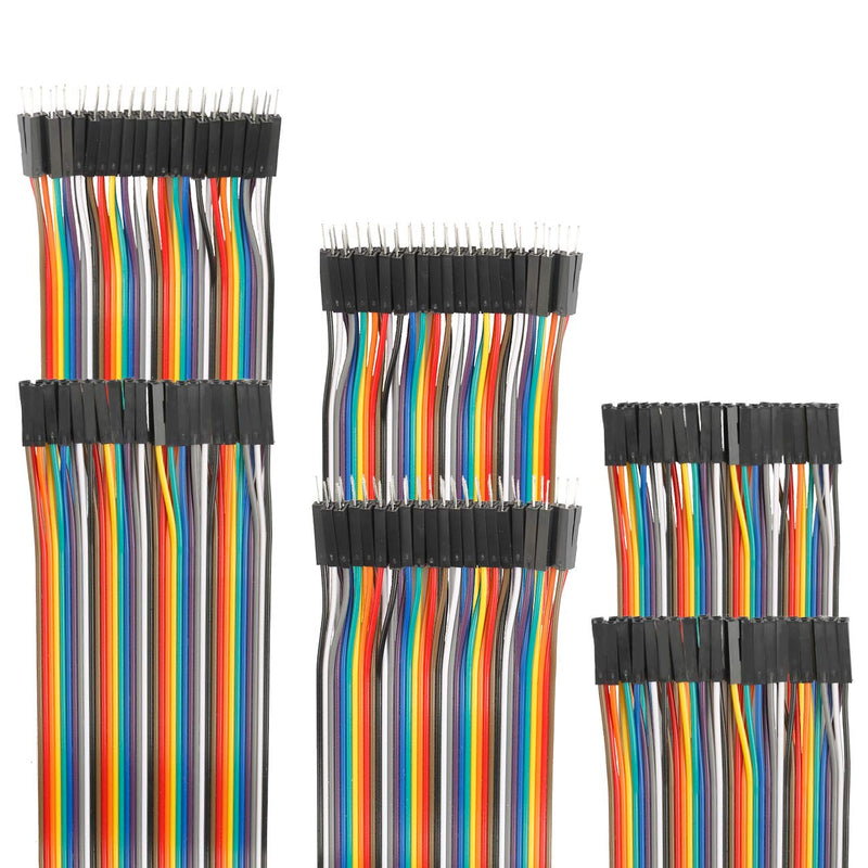 Pack of 120 Breadboard Jumper Wires 20 cm Cable Length Optional Dupont Cable Assorted Male to Female Multicolored Ribbon Cables 7.8 inch (20cm) 120 pieces (40 pin FF/40 pin MM/40 pin MF)