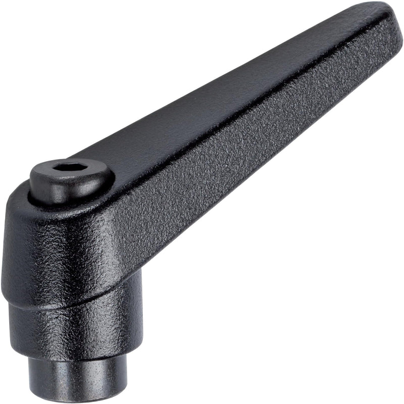 HALDER 24400.0424 Adjustable Clamping Lever, Black, d1=22 mm/d2=M10 d1=22 mm / d2=M10