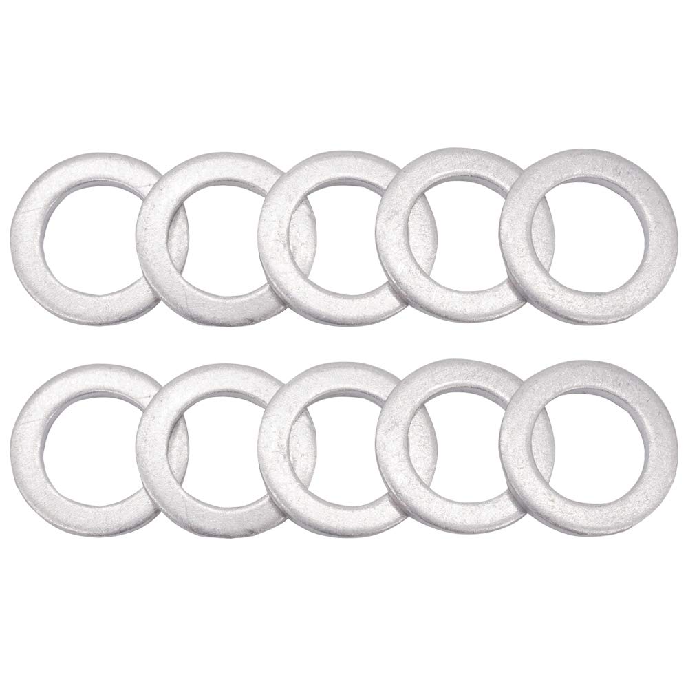 M14 Oil Drain Plug Gaskets Crush Washers Seals Rings Compatible with Hon da Yamaha Triumph Kawasaki Suzuki, Used for Oil Change, 10 Pack