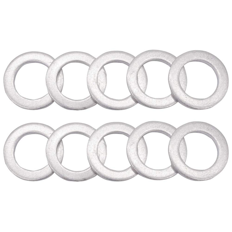 M14 Oil Drain Plug Gaskets Crush Washers Seals Rings Compatible with Hon da Yamaha Triumph Kawasaki Suzuki, Used for Oil Change, 10 Pack