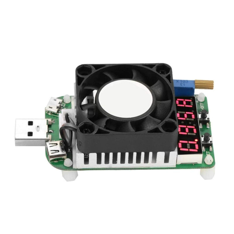 Akozon USB Load Tester Module USB Energy Meter Tester Electronic Load LD25 USB Electronic Load Digital Display Battery Test Adjustable Resistance Voltage Current Meter