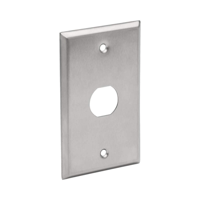 Tripp Lite RJ45 Bulkhead Wall Plate, 1 Cutout, Industrial, Metal - Stainless Steel, IP44, Single Gang, TAA (N206-FP01-IND)