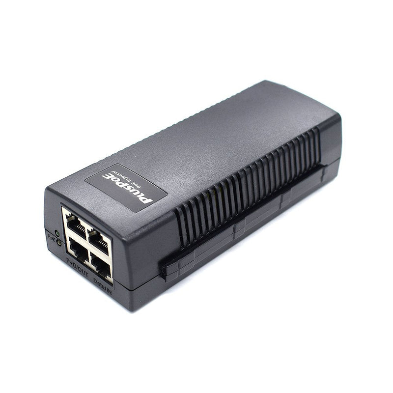 PLUSPOE Dual Ports Gigabit Power Over Ethernet Injector Adapter (35 Watts Max) with 2 PoE for IP Cameras, VOIP Phones or Access Points and Other 802.3af Devices