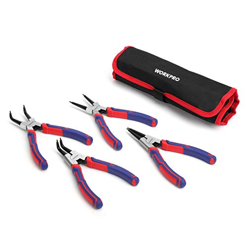 WORKPRO 4-Piece Snap Ring Pliers Set with Storage Pouch