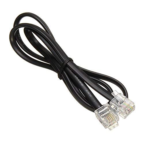 NEORTX RJ11 to RJ11 Cable 5ft, 1.5 Meters Phone Cord Telephone Line Extension Cord Cable Wire Male to Male RJ11 6P4C Modular Plug for Landline Telephone Fax Machine (Black)