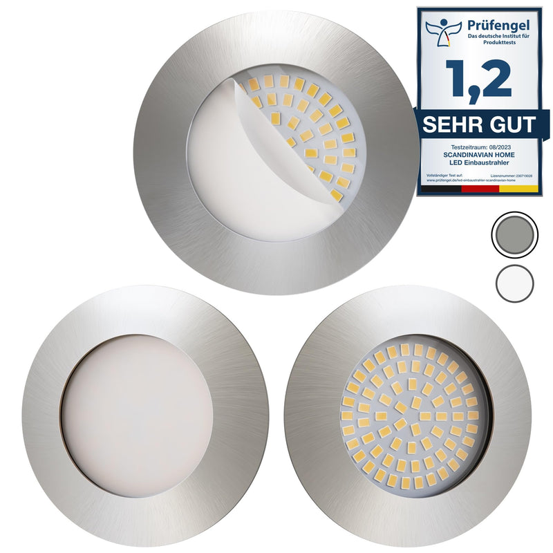 LED Spot Stainless Steel Set of 3 Silver Nn Series Not dimmable