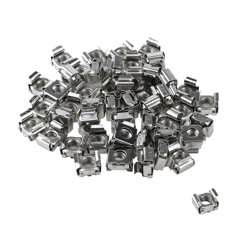 Antrader M6 Cage Nuts, M6 Mounting Cage Nuts for Server Shelves Rack & Cabinet Pack of 50 Silver