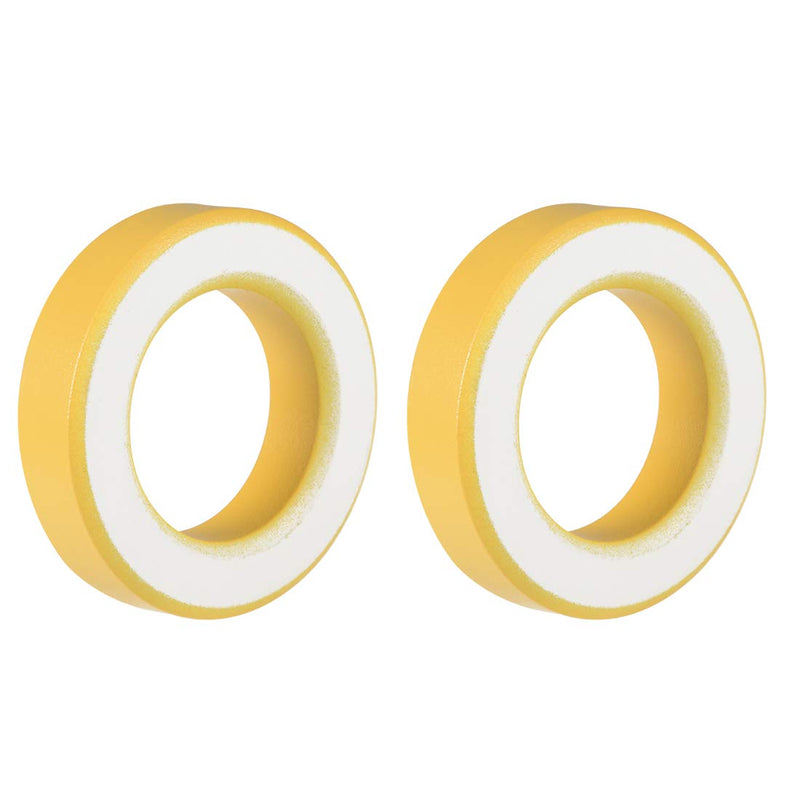sourcing map 2 pieces 35.4 x 57.7 x 14 mm ferrite ring iron powder toroid cores yellow white de