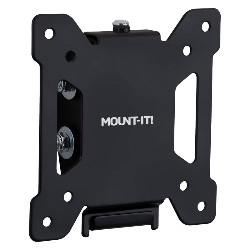 Mount-It! Tilting TV Wall Mount Bracket for Small TV and Computer Monitors, Low-Profile Design with Quick Release Function, Fits 24, 27, 30 and 32 Inch Screens Up to VESA 100, 44 Lbs Capacity, Black