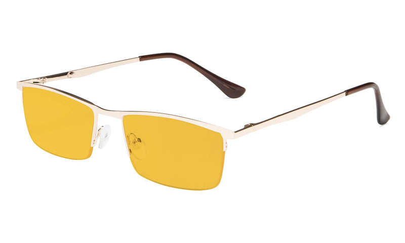 Eyekepper Quality Spring Hinges Half-Rim Computer Readers Reading Glasses +1.00 Gold Frame-bb90 Lens