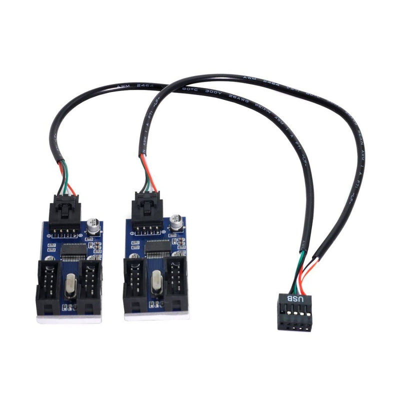 chenyang CY 9Pin USB 2.0 Header 1 to 2/4 Female Extension Cable HUB Connector Motherboard Adapter Port Multilier 1 to 4 cable