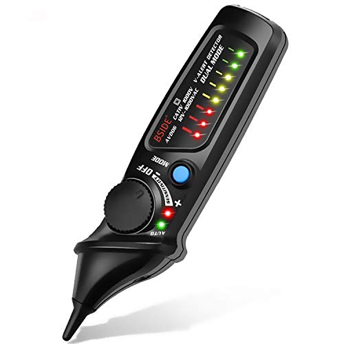 GZCRDZ AVD06 Non-Contact Voltage Tester AC 12-1000V Test Pin Power Socket Live Wire Check Dual Mode with 8 LEDs (Black) black